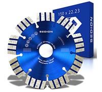 SEDION ® Disque diamant 150 mm - Disque pour le tronçonnage de la pierre Béton armé Pavés Clinker Granit Asphalte Basalte - 150mm x 22,23 - Sedion Qualité Premium - Disque diamant pour la pierre