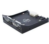 Sedna - Panneau frontal combo PeSATA/USB 2 ports 3,5" avec connecteur d'alimentation, noir, SE-FP-POESATA-2/C-1M-FBA