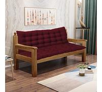 SEDOXX Coussin de chaise de jardin épais avec dossier et cravate - Doux pour mobilier d'intérieur - Tufté - Idéal pour balancelle, banc de terrasse, chaise longue - 150 x 100 x 8 cm - Rouge vin
