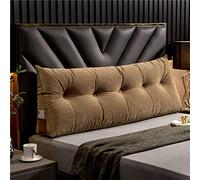 SEDOXX Coussin de lecture en forme de cale pour tête de lit, coussin de chevet amovible et épais, pour lit double, lit de jour, canapé, 150 x 50 x 23 cm, marron