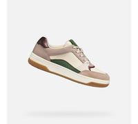 Geox Baskets pour femme D564QB en cuir lisse beige, beige, 39 EU