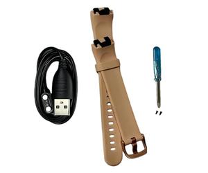 SEDSEY Bracelets de rechange en silicone souple pour bracelet intelligent C60 + câble de charge USB, 5 couleurs disponibles, comprend tournevis et petits écrous (rose)