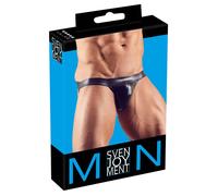 Séduction Brillant Jock En Noir. Avec Élastique Bundgummi