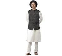 See Designs Veste Nehru SD2NJRPT300M - Noir - Coupe normale - Imprimé soi-même