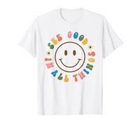 See Good in All Retro Things Happy Graphic Esthetic T-Shirt Graphique avec Valeur