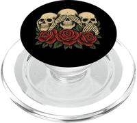 See No Evil Hear No Evil Speak No Evil Squelette Skull Roses PopSockets PopGrip pour MagSafe