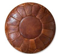 See the Good Pouf Premium XL en Cuir Véritable Fait Main - Vendu Rembourré - Coussin de Sol, Ottoman, Repose-Pied, Tabouret, Repose-Pied (Marron Miel)