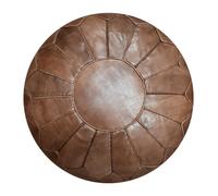 See the Good Premium Pouf en Cuir Véritable XL Fait Main - Vendu Rembourré - Coussin de Sol, Ottoman, Repose-Pied, Tabouret, Pouf marocain (Chocolat)