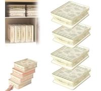 See-Through Closet Organizer Storage Bags- Extra Large Heavy Duty Bags with Zipper for Blankets, Comforters & Seasonal Clothing | Transparent Mesh Design (4Pcs)