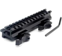 See-Through Throw Lever Riser Mount Picatinny Riser Mount with 13 Slots Double Rails Quick Release Detachable Fits Scope Optics