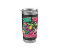 See Ya Flotteur de piscine flamboyant pour vacances d'été Motif crocodile Gobelet isotherme en acier inoxydable double paroi