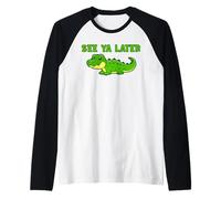 See Ya Later Alligator Mignon Vert Gator Design Manche Raglan