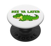 See Ya Later Alligator Mignon Vert Gator Design PopSockets PopGrip Adhésif