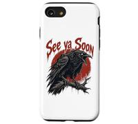 See Ya Soon Raven Crow Red Moon Halloween Horror Coque pour iPhone SE (2020) / 7/8