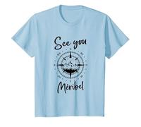 See You in Méribel France Randonnée Vacances Ski T-Shirt, Enfant, Bleu Céleste, 2 Ans