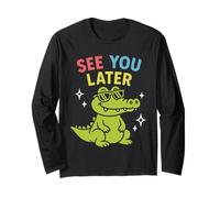 See You Later Alligator Last Days School Teacher Summer Manche Longue