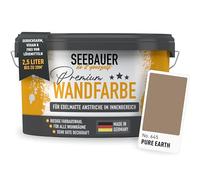 SEEBAUER diy Peinture murale marron pour intérieur (No. 645 Pure Earth 2,5 Litre) Tons marron haute opacité
