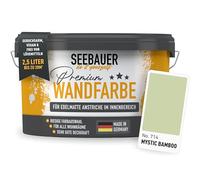 SEEBAUER diy Peinture murale vert pour intérieur (No. 714 Mystic Bamboo 2,5 Litre) Tons vert haute opacité