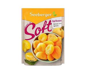 Seeberger Abricots moelleux : abricots délicieusement moelleux et tendres - texture douce et veloutée - sans sucre ajouté - séchés - dénoyautés, vegan (1 x 200 g)