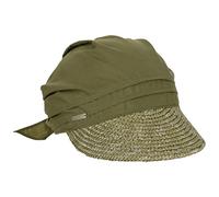 Seeberger Ansali Straw Visor Cap Femmes -, Olive clair, 6 3/4/7 1/4