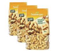 Seeberger Arachides Jumbo géantes : Arachides en coque de grande taille - délicatement grillées - goût intense (1 x 500 g) (Lot de 3)