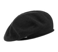 Seeberger Beret a Bord Roule Beret Basque pour Femme Bonnet d'interieur (Taille Unique - Noir)