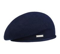 Seeberger Béret classique uni en tricot pour femme, bleu marine, 6 3/4/7 3/8