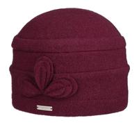 Seeberger Bonnet classique uni en laine fraisée pour femme, framboise, 6 3/4/7 1/4