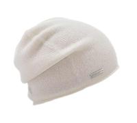 Seeberger Bonnet en cachemire avec bord roulé - Bonnet en cachemire tricoté - Bonnet d'hiver - Bonnet tricoté - Bonnet long - Bonnet tricoté - Bonnet oversize, Blanc., taille unique