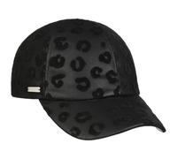 Seeberger Casquette Faux Leather Leo Print Femme - pour de Baseball Boucle en Metal, avec Visiere, Doublure Automne-Hiver Hiver - Taille Unique Noir-Noir