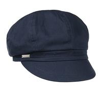 Seeberger Casquette Gavroche Azalee Femme - en Coton volumineuse D'Ete avec Visiere, Doublure Ete Printemps-ete - Taille Unique Bleu Fonce