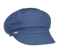 Seeberger Casquette Gavroche Azalee Femme - en Coton volumineuse D'Ete avec Visiere, Doublure Ete Printemps-ete - Taille Unique Bleu