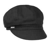 Seeberger Casquette Gavroche Azalee Femme - en Coton volumineuse D'Ete avec Visiere, Doublure Ete Printemps-ete - Taille Unique Noir