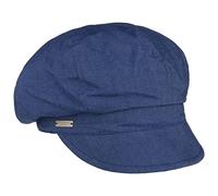 Seeberger Casquette Gavroche Chambray Casquette avec étiquette Casquette pour Femme (Taille Unique - Bleu foncé)