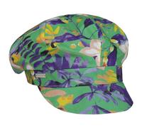 Seeberger Casquette Gavroche Colour Flowers Femme - en Coton avec Etiquette Baker Boy Visiere, Doublure Ete Printemps-ete - Taille Unique Vert
