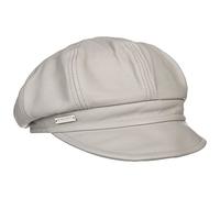 Seeberger Casquette Gavroche en Cuir Casquette Baker Boy Casquette en Cuir (S (54-55 cm) - Gris Clair)