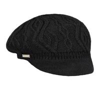 Seeberger Casquette Gavroche en Tricot Annelie Casquette Type Gavroche Casquette avec étiquette (Taille Unique - Noir)