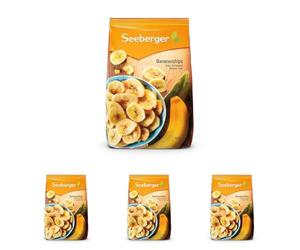 Seeberger Chips de banane : Rondelles de bananes fraîches cuites dans de l’huile de coco pour des chips croustillantes - passion banane - sucrées - sans arômes artificiels, vegan (1 x 500 g)