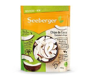 Seeberger Chips de coco : Lamelles de coco d’Afrique de l’Ouest croquantes - savoureuses et arômatiques - production sociale et durable - naturelles - non sucrées, vegan (1 x 110 g)