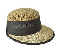 Seeberger Damenstrohcap - Casquette de Baseball - uni - Femme - Beige (Natur/Schwarz 9010) - Medium (Taille Fabricant: Orig)