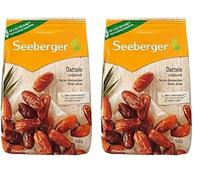 Seeberger Dattes : Dattes au goût de miel à la chair crémeuse - pour sucrer naturellement les plats - dénoyautées, séchées et non soufrées - sans ajout de sucre (1 x 500 g) (Lot de 2)