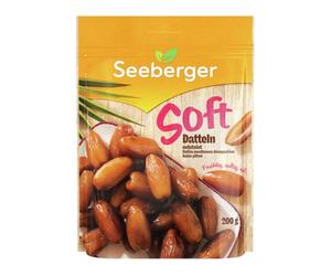 Seeberger Dattes moelleuses dénoyautées : dattes sucrées et tendres "Deglet Nour" avec une note chaude de miel - séchées & pasteurisées - sans sucre ajouté, vegan (1 x 200 g)