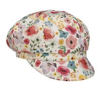 Seeberger Fiorella Newsboy Casquette pour femme, Beige/rouge, 6 3/4/7 1/8