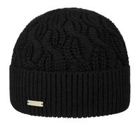 Seeberger Landesta - Bonnet tricoté pour femme - Avec enveloppe - Doublure automne-hiver, Noir , taille unique