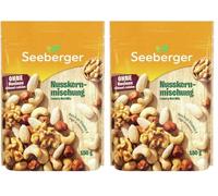 Seeberger Mélange de noix : Mix pur de noix composé de noisettes décortiquées croquantes, amandes, noix et noix de cajou - arôme de noix intense - non grillé, sans gluten (1 x 150 g) (Lot de 2)