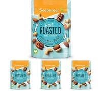Seeberger Mélange grillé, non salé : Mélange croquant d’amandes, de noix de cajou, noix de pécan et cacahuètes - à grignoter et emporter - sans sel (1 x 150 g) (Lot de 4)