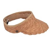 Seeberger Sunvisor Aus Strohborte - Chapeau de Soleil - uni - Femme - Beige (Sand 94) - Medium (Taille Fabricant: Orig)