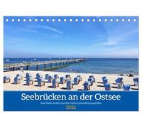 Seebrücken an der Ostsee - Aufs Meer laufen und die frische Ostseebrise genießen (Tischkalender 2026 DIN A5 quer), CALVENDO Monatskalender: Die bekanntesten Seebrücken an der deutschen Ostseeküste