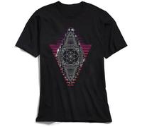 Seed of Life Men T Shirts Summer T-Shirt 2018 Popular Geometric Mandala Tshirt Short Sleeve Tops Crewneck 100% Cotton Black Tee Black 3XL