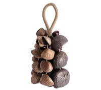Seed Shell Hand Rattle Percussion Instrument 3 Kinds of 39 Natural Nut Shells for Meditation, ASMR, Sound Therapy, Yoga
